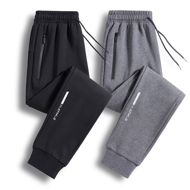 Men's Sporty Jogging Pants with Zipper Pocket, Drawstring, and Elastic Cuffs Mune Fashion