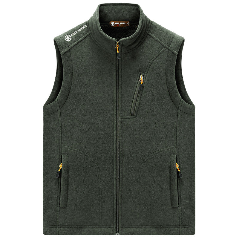 Men's fleece thermal vest with organizer chest pocket and wind-resistant structure Mune Fashion