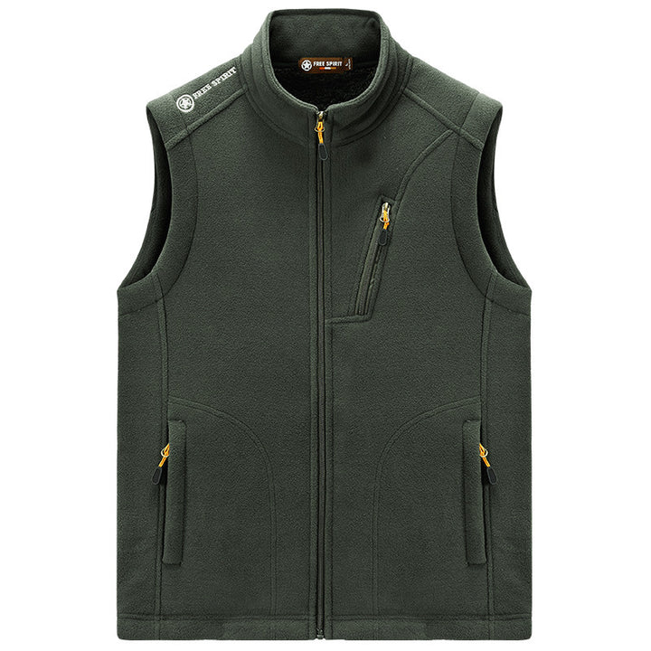 Men's fleece thermal vest with organizer chest pocket and wind-resistant structure Mune Fashion