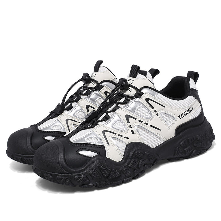 Ladies Chunky Trail Sneaker with shock-absorbing multi-zone profile sole, quick lace-up closure and reflective accents Mune Fashion