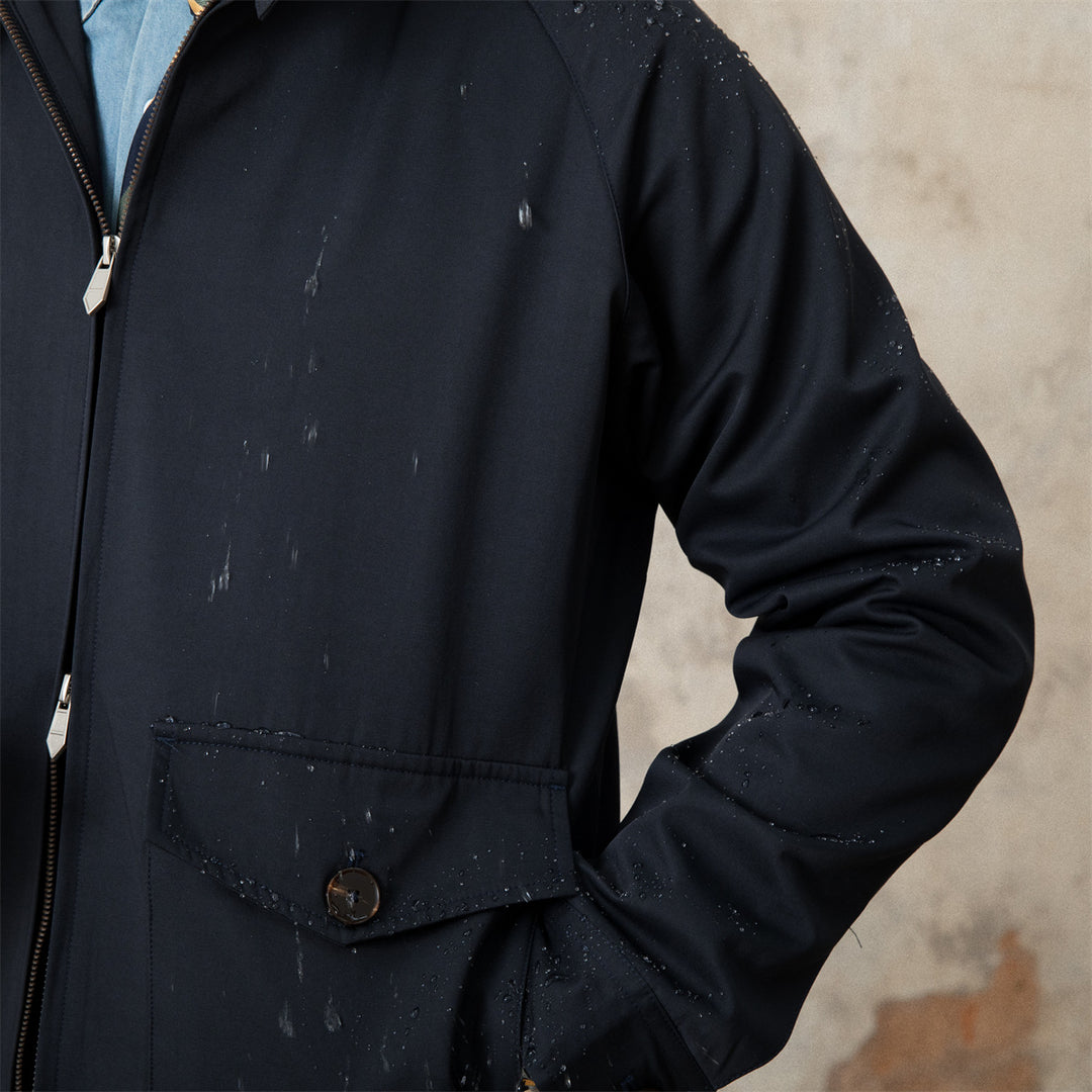 Men's short blouson with cord collar, flap pockets and zipper Mune Fashion