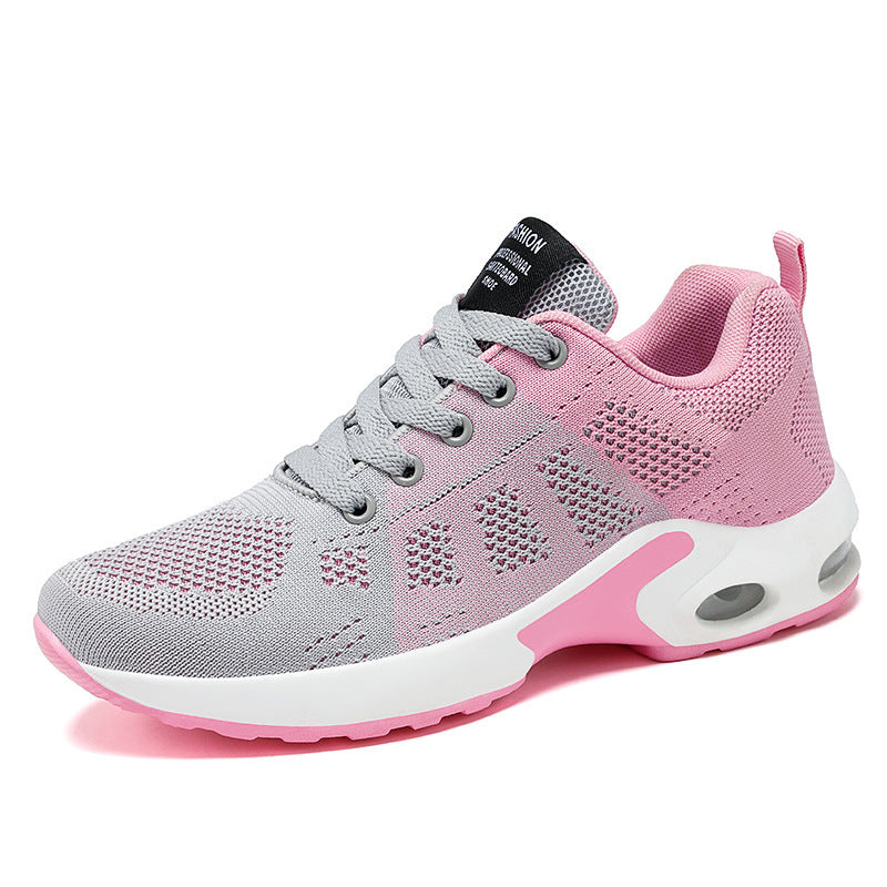 Men's lightweight knit running shoe with visible air cushioning and stable heel support Mune Fashion