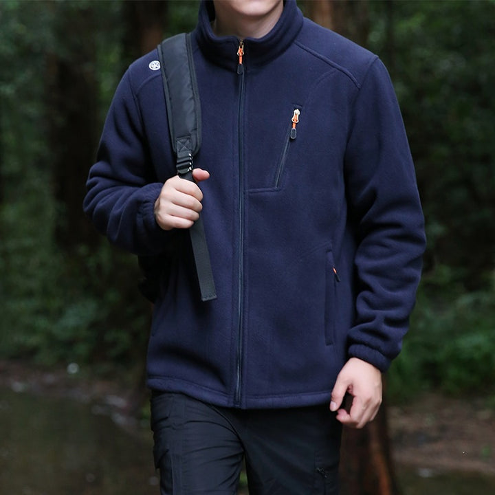 Men's Technical Fleece Jacket with Stand-up Collar, Chest Zip & Reinforced Front Pockets Mune Fashion