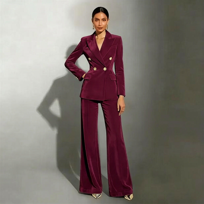 Women Elegant and High-Quality Velvet Suit Mune Fashion