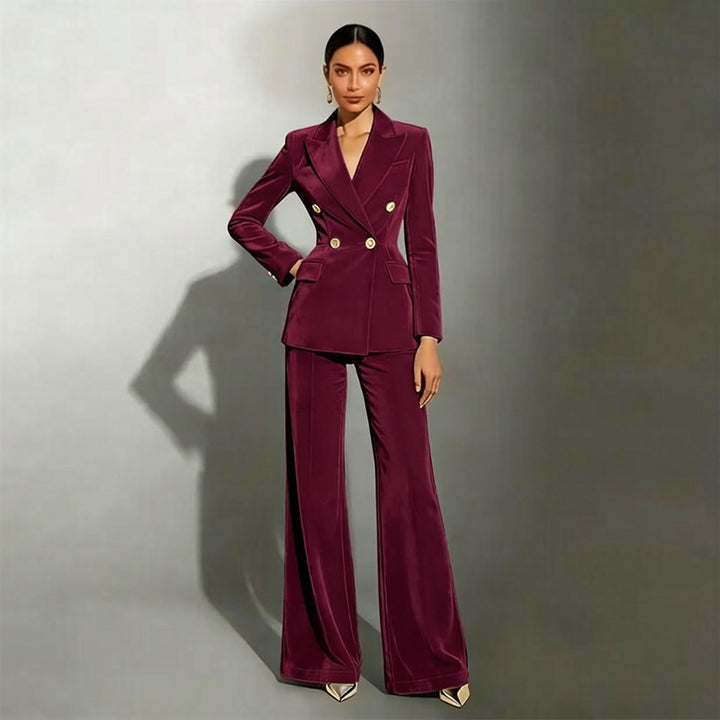 Women Elegant and High-Quality Velvet Suit Mune Fashion