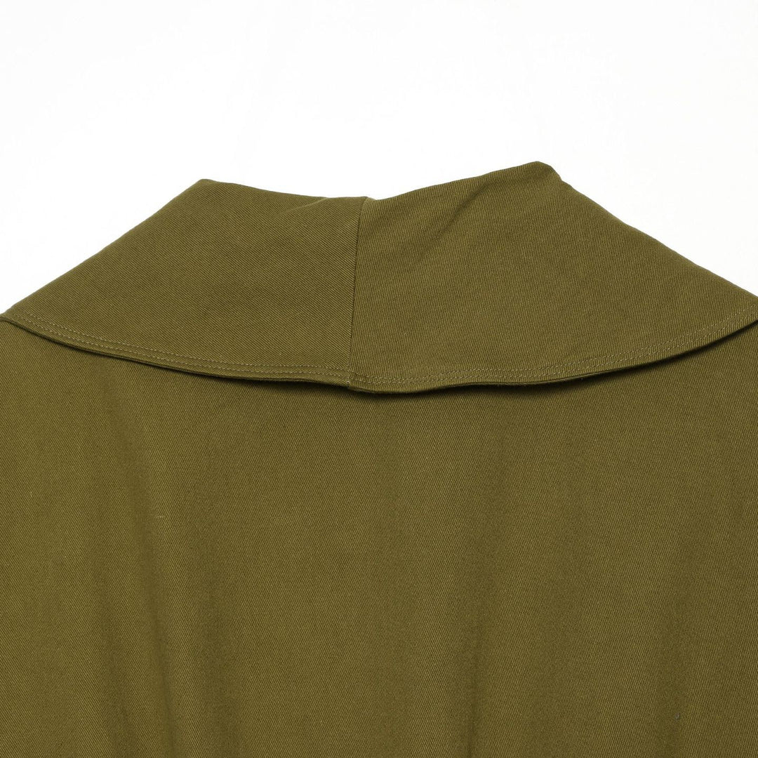 Women's short jacket with wide sailor collar, balloon sleeves, and asymmetrical buckle closure Mune Fashion