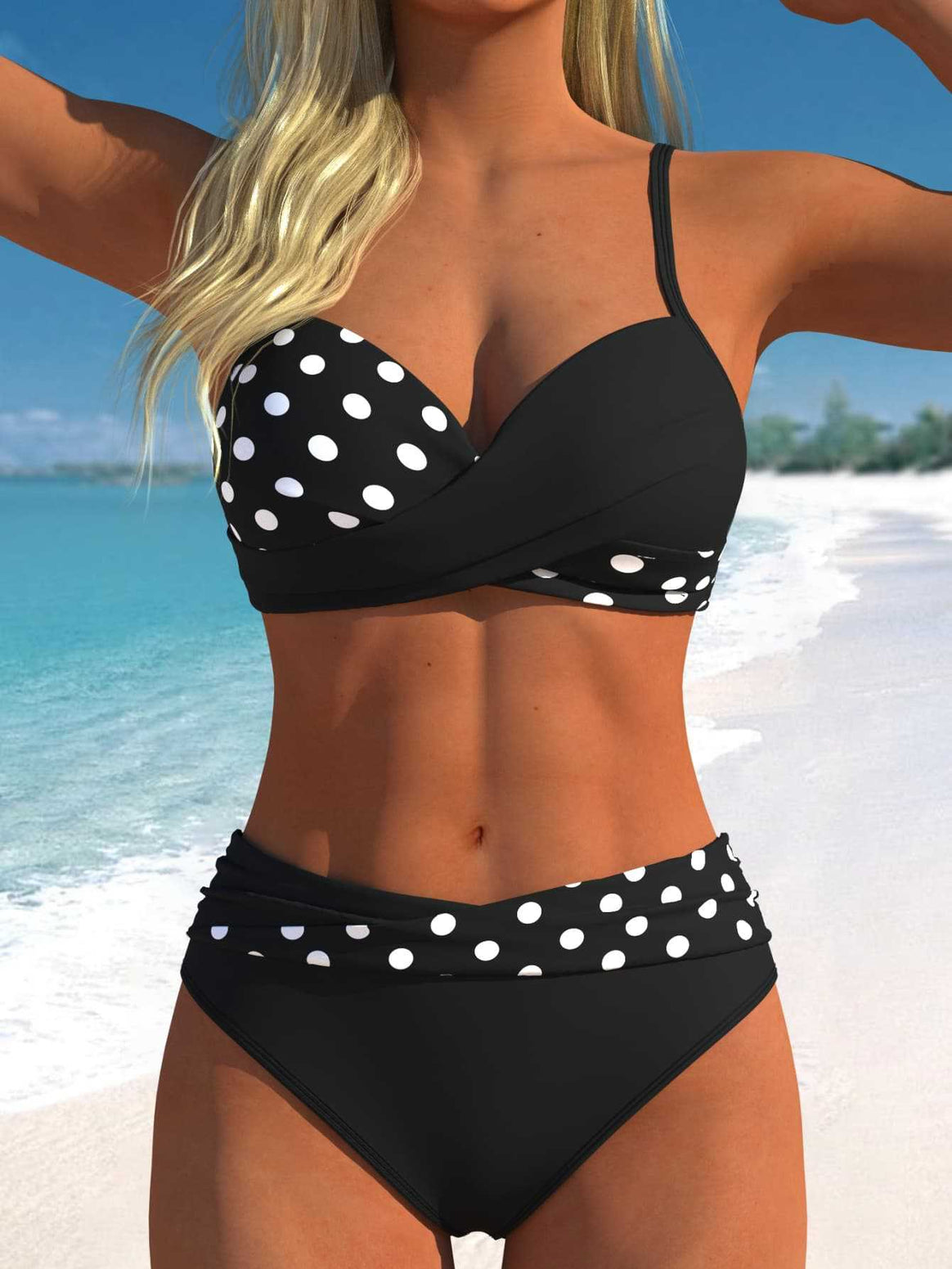 Women’s bikini set with floral wrap pattern and comfortable high-waist briefs Mune Fashion