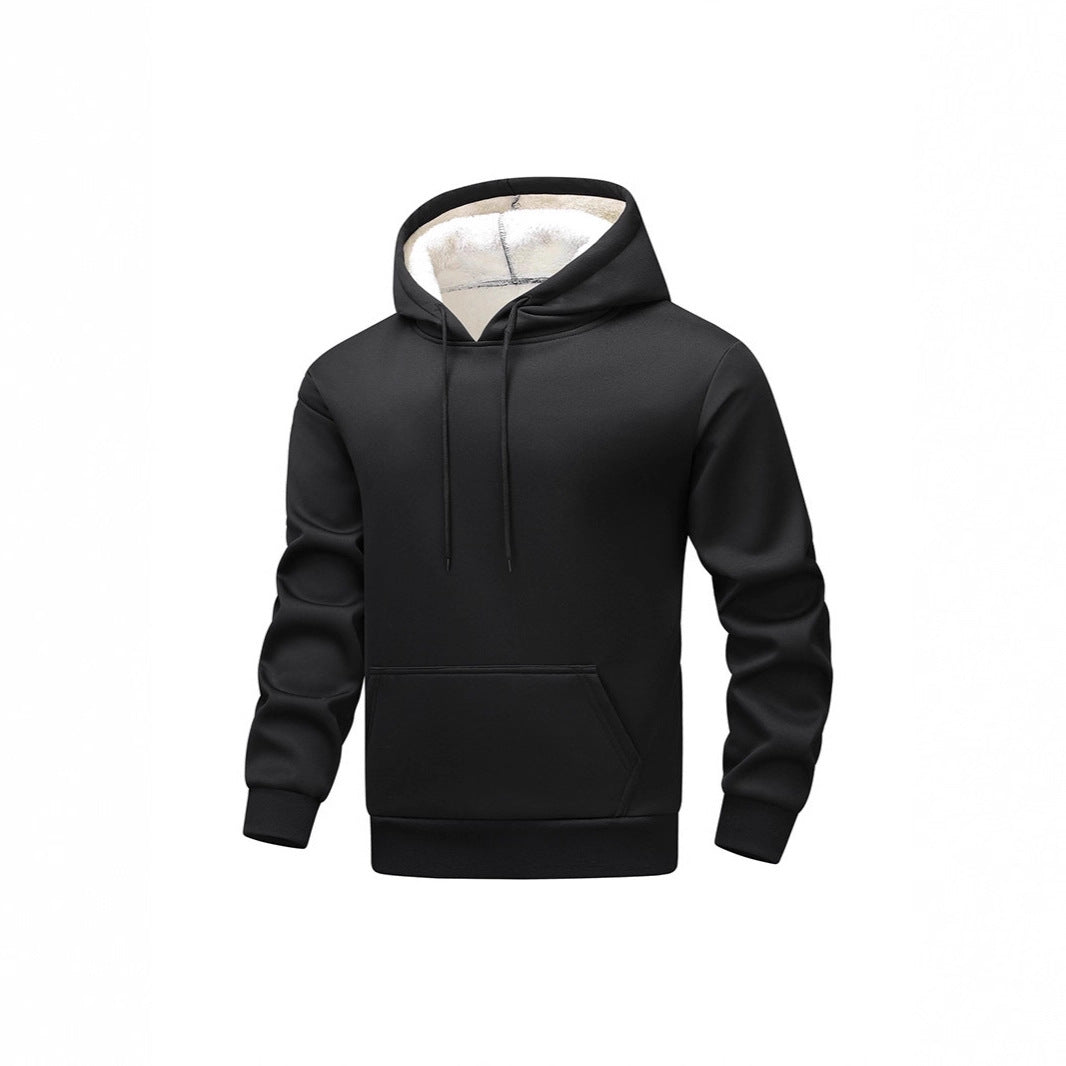 Men's Fleece Hoodie with Sherpa Lining and Kangaroo Pocket Mune Fashion