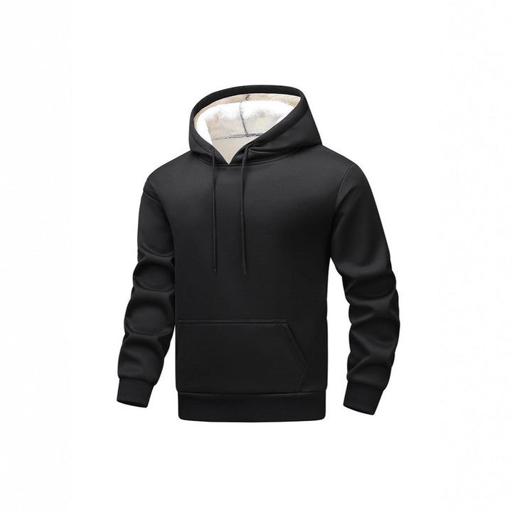 Men's Fleece Hoodie with Sherpa Lining and Kangaroo Pocket Mune Fashion