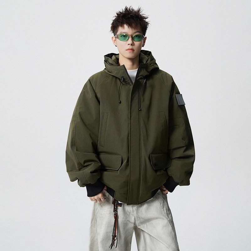 Men's Padded Oversized Parka with Faux Fur Hood and Utility Pockets Mune Fashion