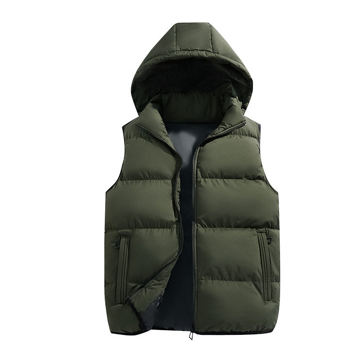 Men's Versatile Quilted Vest with Hood