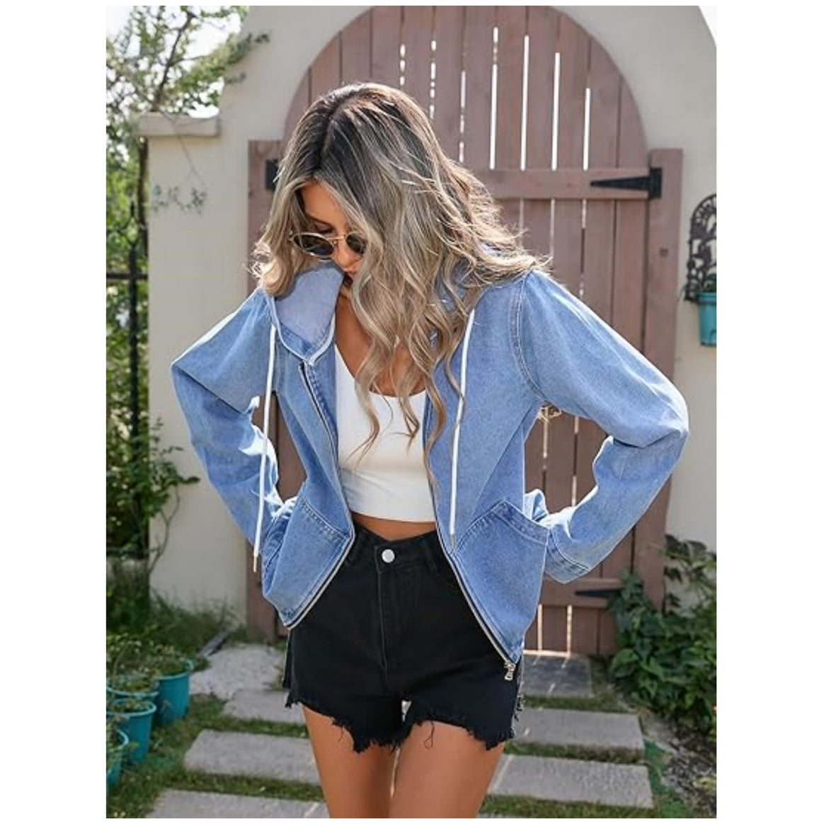 Women's Oversized Zip-up Hoodie with Patch Pockets Mune Fashion