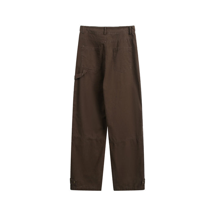 Women Wide High-Waist Cargo Pants with Multifunctional Pockets and Adjustable Hem Mune Fashion