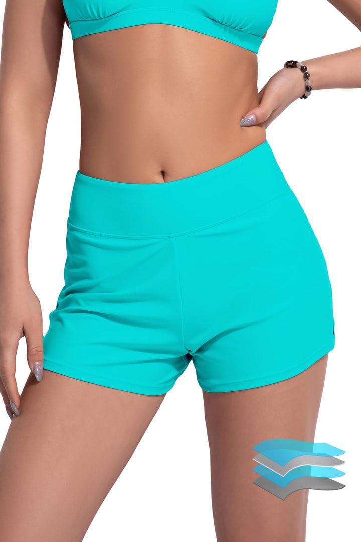 Women's High-Cut Sport Swim Shorts with Elastic Waistband Mune Fashion