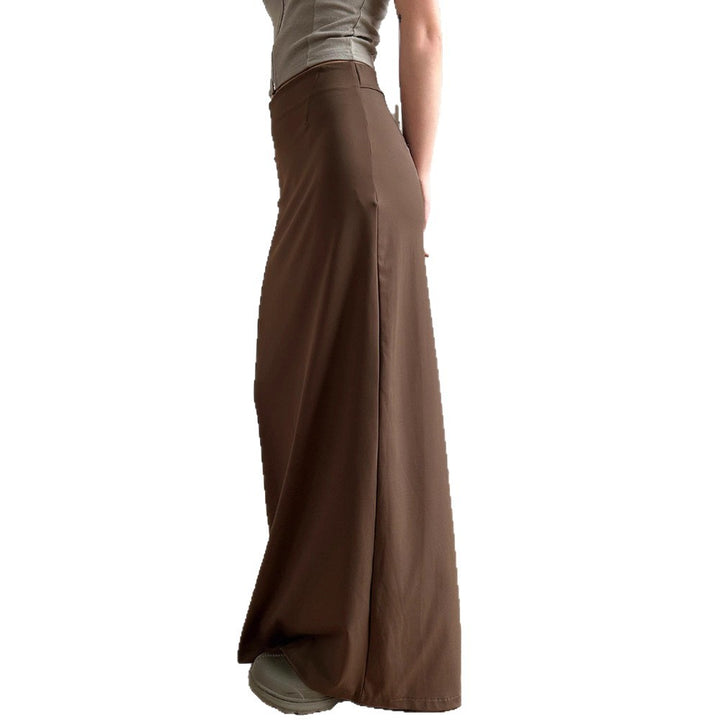 Women's tailored maxi skirt with high waistband, straight fall and side slit Mune Fashion