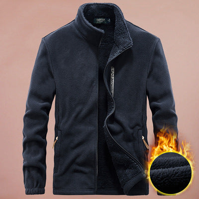 Men's fleece jacket with full zip, stand-up collar and side pockets Mune Fashion