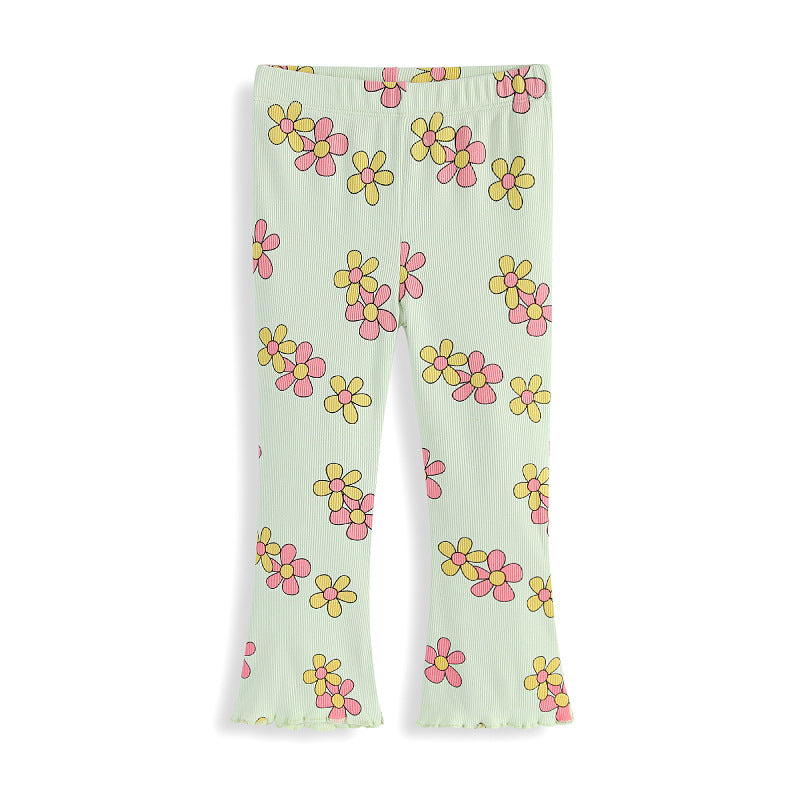 Girls Flared Leggings with Floral Design Mune Fashion