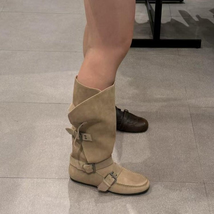 Women's Fashionable Boots with Adjustable Buckles Mune Fashion