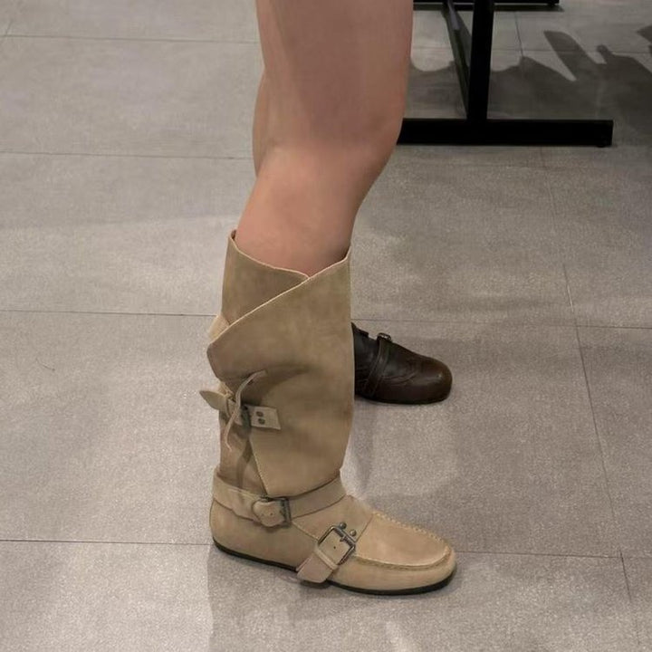Women's Fashionable Boots with Adjustable Buckles Mune Fashion