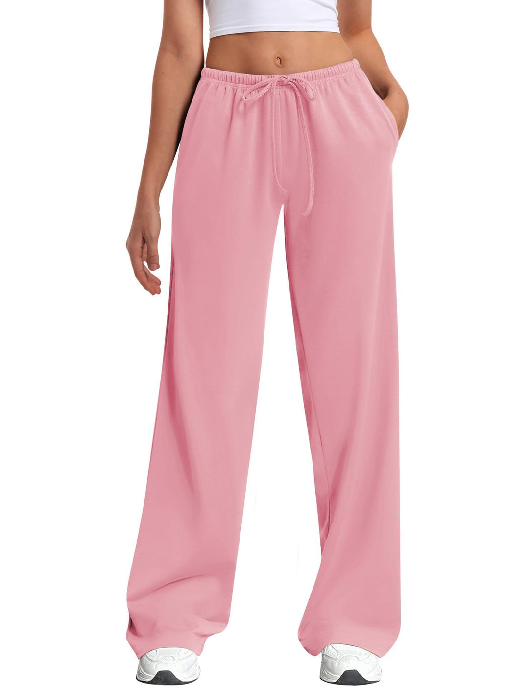 Ladies high-waisted wide joggers with elastic comfort waistband and drawstring Mune Fashion