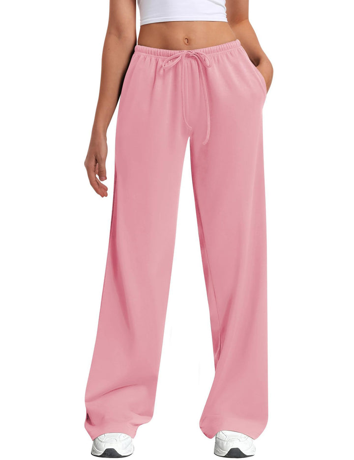 Ladies high-waisted wide joggers with elastic comfort waistband and drawstring Mune Fashion
