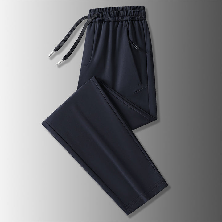 Men's joggers with elastic comfort waistband, zippered pockets, and straight cut Mune Fashion