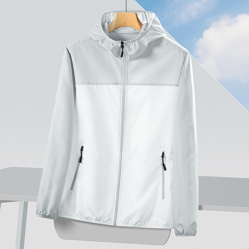 Men's Lightweight Windproof Hooded Transition Jacket with Shoulder Yoke, Water-Repellent Ripstop & Zipper Pockets Mune Fashion