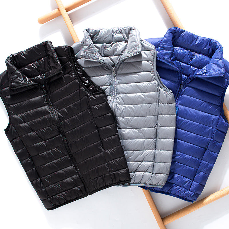 Women's lightweight packable quilted vest with high collar and wind-resistant microfiber shell Mune Fashion