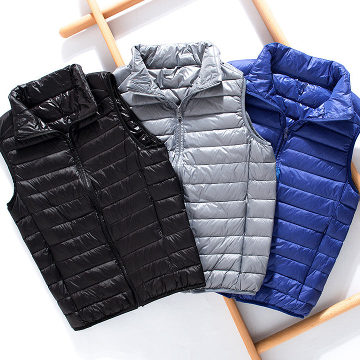 Women's lightweight packable quilted vest with high collar and wind-resistant microfiber shell Mune Fashion