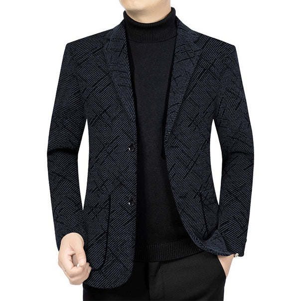 Men's Tailored Check Pattern Blazer with Flap Pockets Mune Fashion