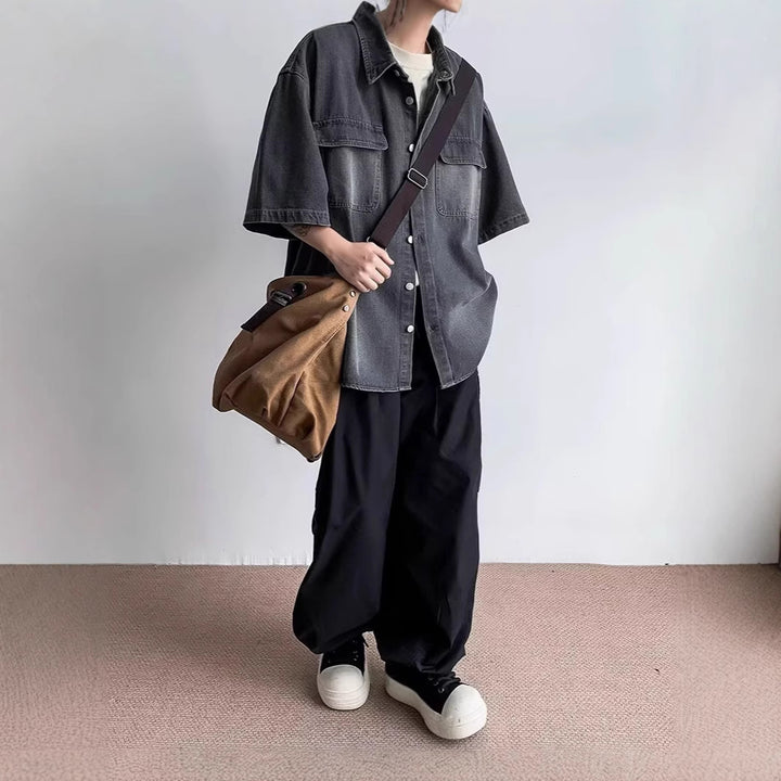 Men's Oversized Vintage Denim Shirt Mune Fashion