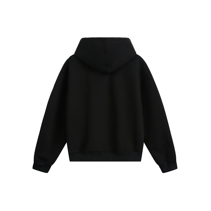 Unisex Oversize Hooded Zip Jacket with Two-Way Zipper and Statement Print Mune Fashion