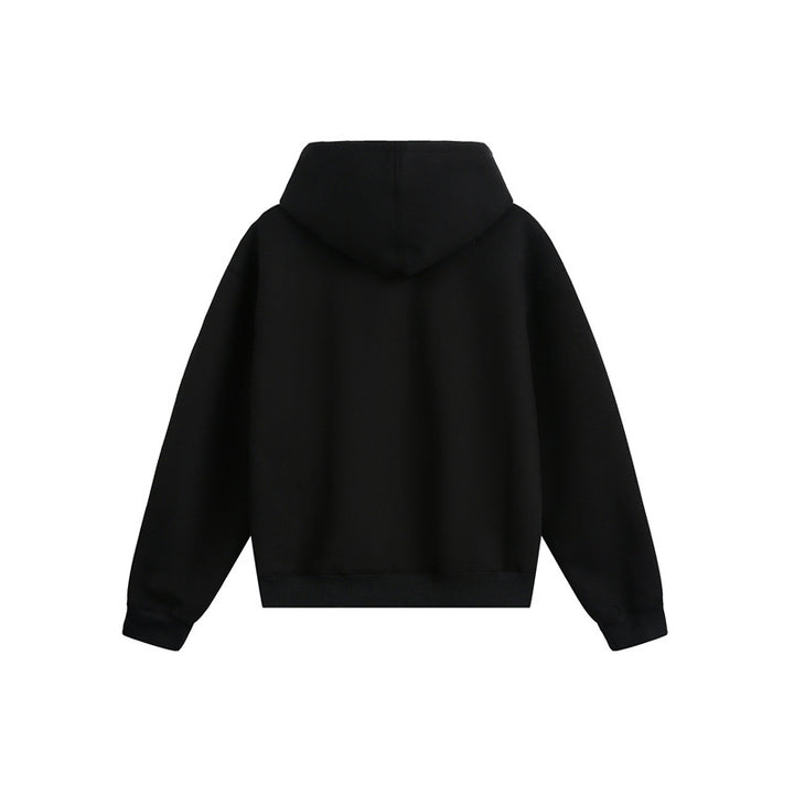 Unisex Oversize Hooded Zip Jacket with Two-Way Zipper and Statement Print Mune Fashion