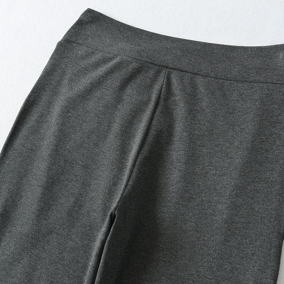 Women's Wide Jersey Lounge Pants with Folded Waistband and Drawstring Mune Fashion