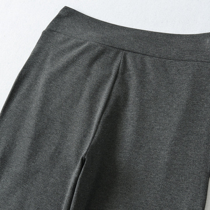 Women's Wide Jersey Lounge Pants with Folded Waistband and Drawstring Mune Fashion