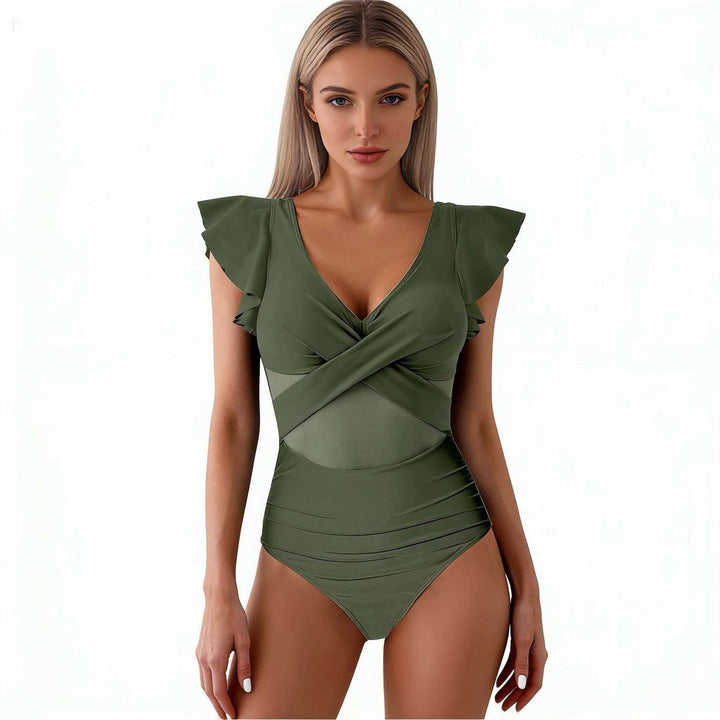 Women Elegant Swimsuit with Interwoven Mesh Details Mune Fashion