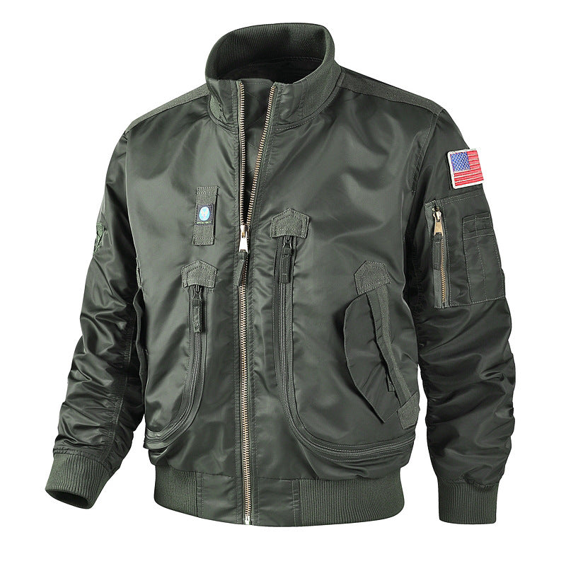 Men's classic bomber jacket in pilot design with multifunctional pockets and sturdy zipper Mune Fashion