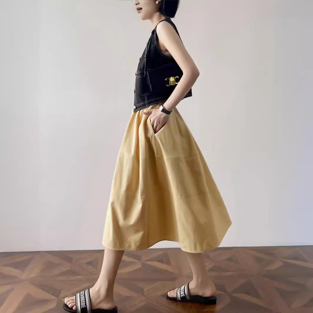 Women Elegant, wide-cut Midi skirt Mune Fashion