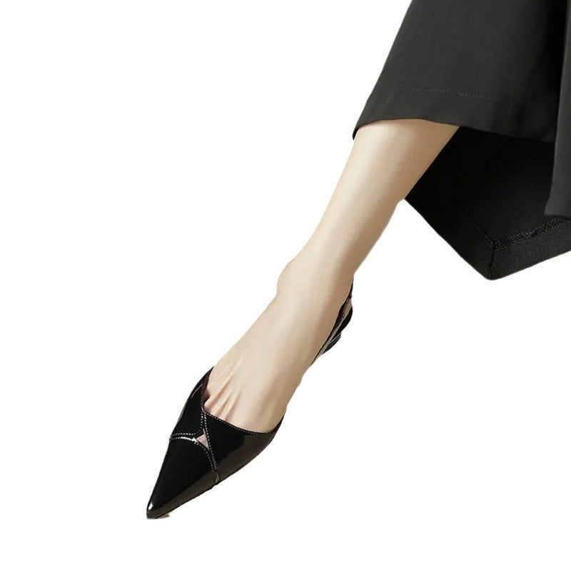 Women pointed toe slingback pumps with sculptural hollow heel Mune Fashion