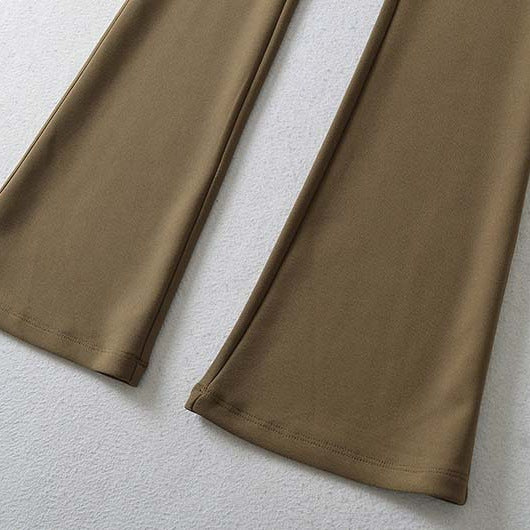 Women high-waisted stretch flared pants with wide bootcut cut Mune Fashion