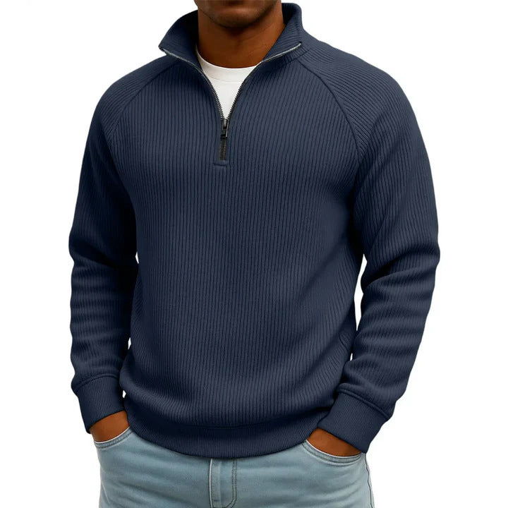 Men's Comfortable Sweater with Stand-up Collar Mune Fashion