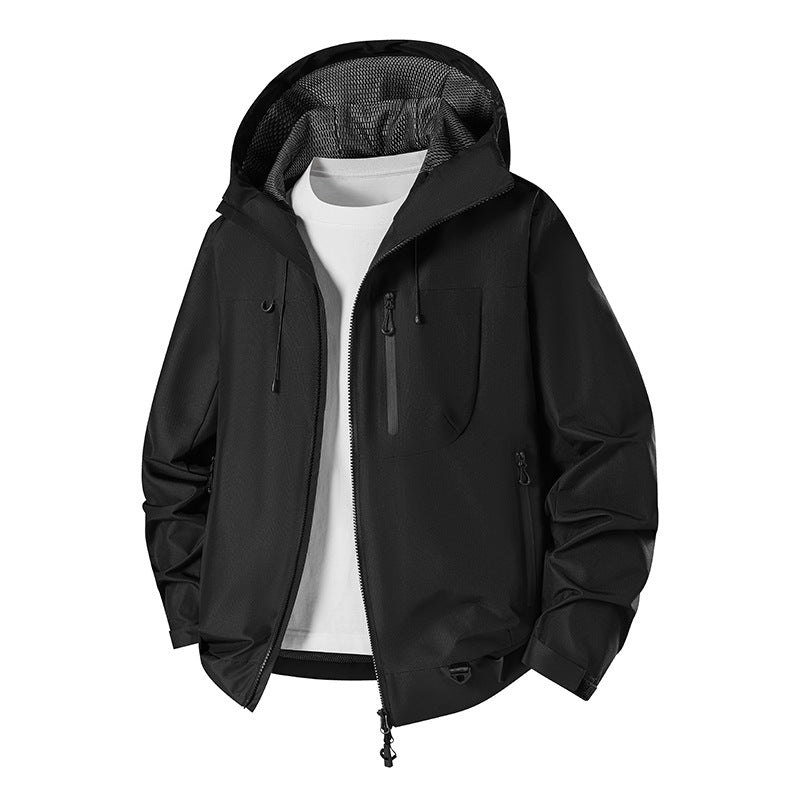 Men's Technical Softshell Hoodie Jacket with Water-Repellent Membrane and Mesh Lining Mune Fashion