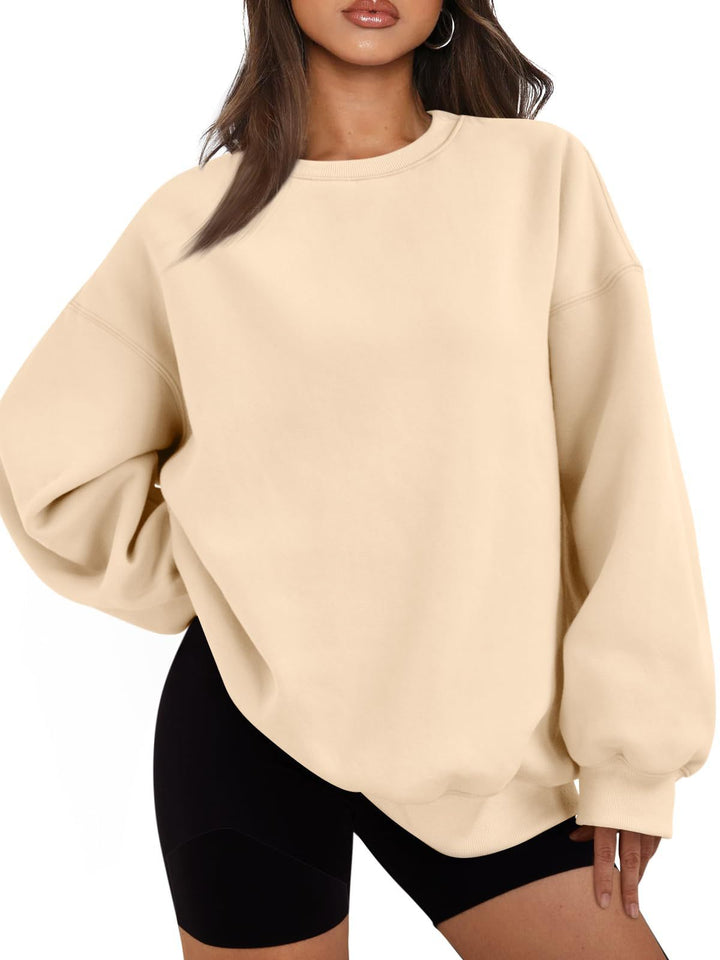 Women's Boxy Crewneck Sweatshirt with extra wide fit, raglan sleeves, and soft fleece lining Mune Fashion