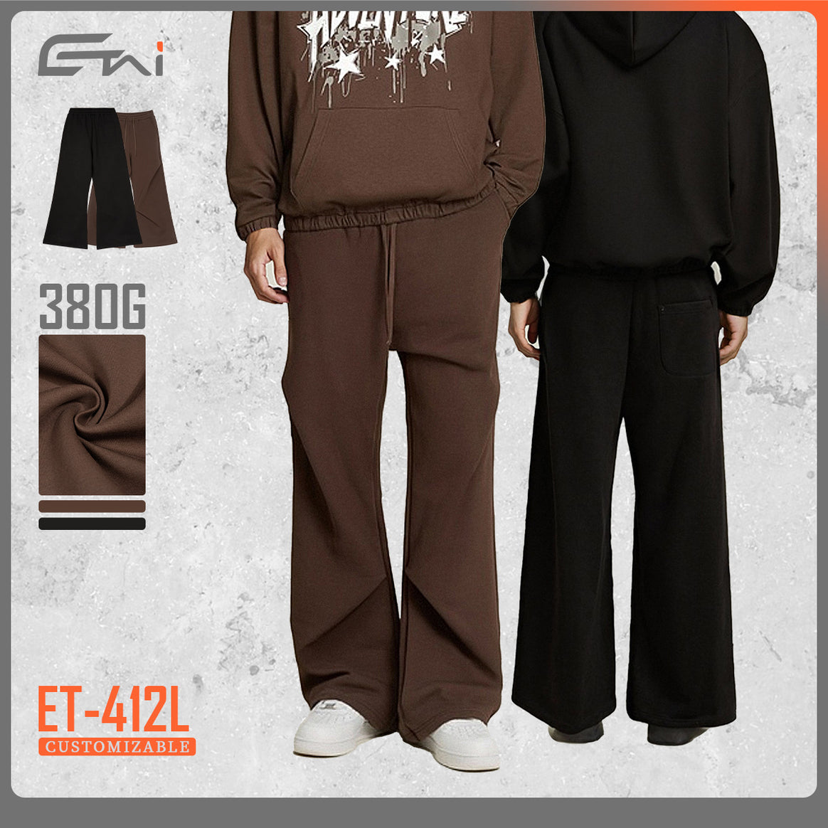 Ladies Wide High-Waist Sweatpants with Elastic Waistband, Drawstring and Wide Leg Mune Fashion