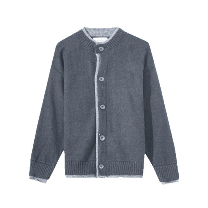 Men's Fashionable Knit Pullover with Button Placket Mune Fashion 1787964611