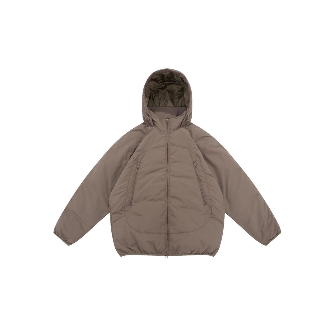 Unisex Voluminous Hooded Insulation Jacket in Boxy Cut with Concealed Zipper Pockets Mune Fashion