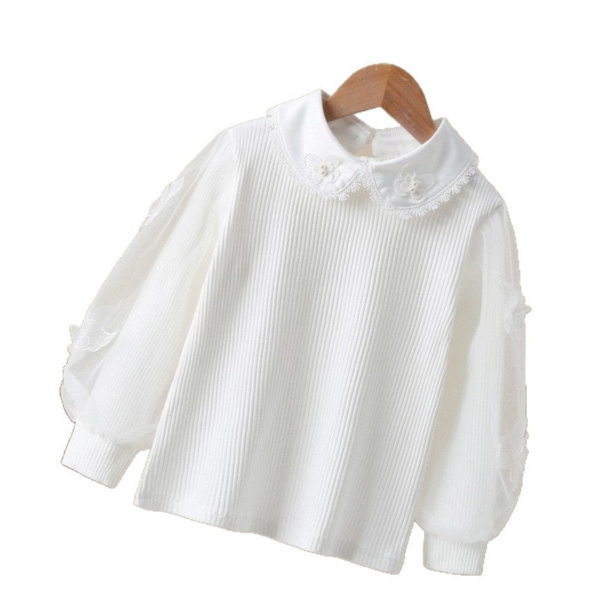 Women's blouse with elegant puff sleeves and ruffled collar Mune Fashion