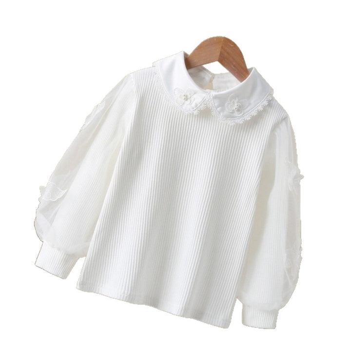 Women's blouse with elegant puff sleeves and ruffled collar Mune Fashion