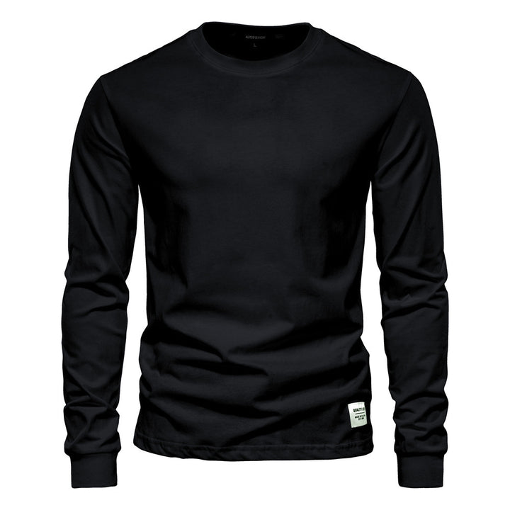 Men's classic long-sleeved cotton shirt with round neck and elastic cuffs Mune Fashion