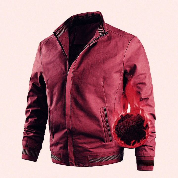 Men's leisure bomber jacket with thermal lining and ribbed contrast cuffs Mune Fashion